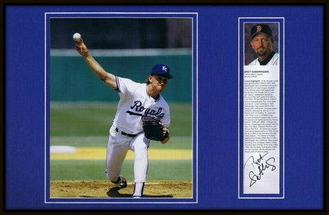 Bret Saberhagen Signed Framed 11x17 Photo Display Royals