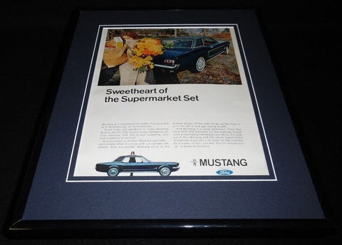 1966 Ford Mustang Framed 11x14 ORIGINAL Vintage Advertisement Supermarket Set