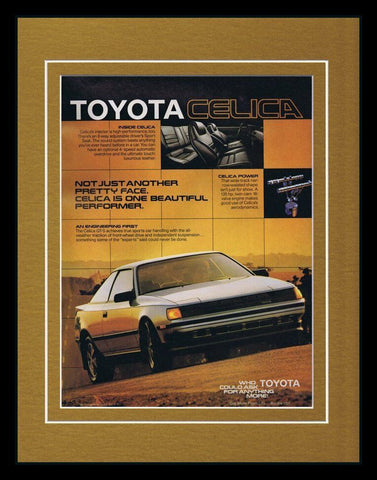 1986 Toyota Celica Framed 11x14 ORIGINAL Vintage Advertisement 