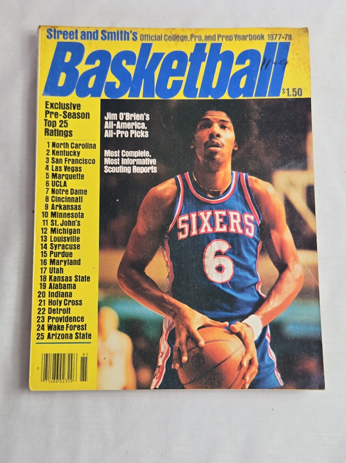 1977-78 Street and Smith Basketball Yearbook Julius Erving Dr J