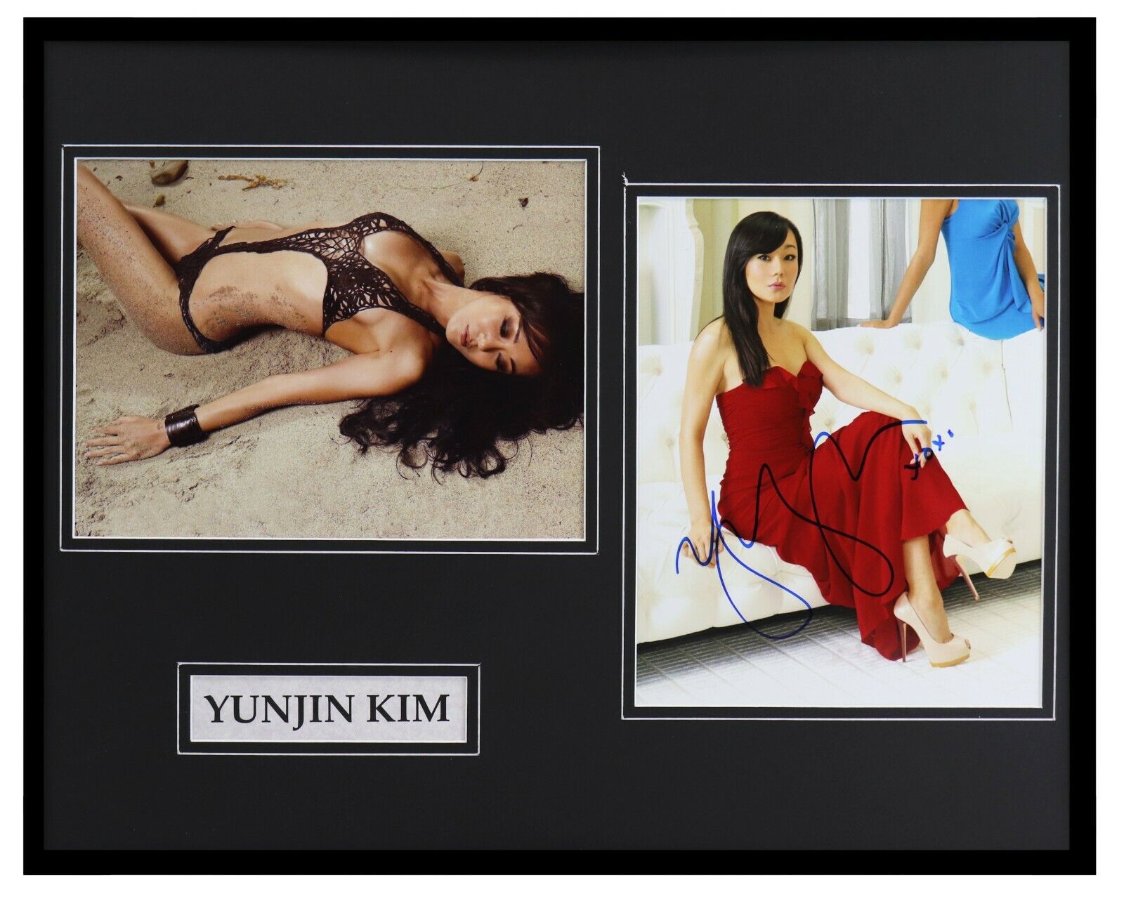 Yunjin Kim Signed Framed 16x20 Bikini Photo Set Lost