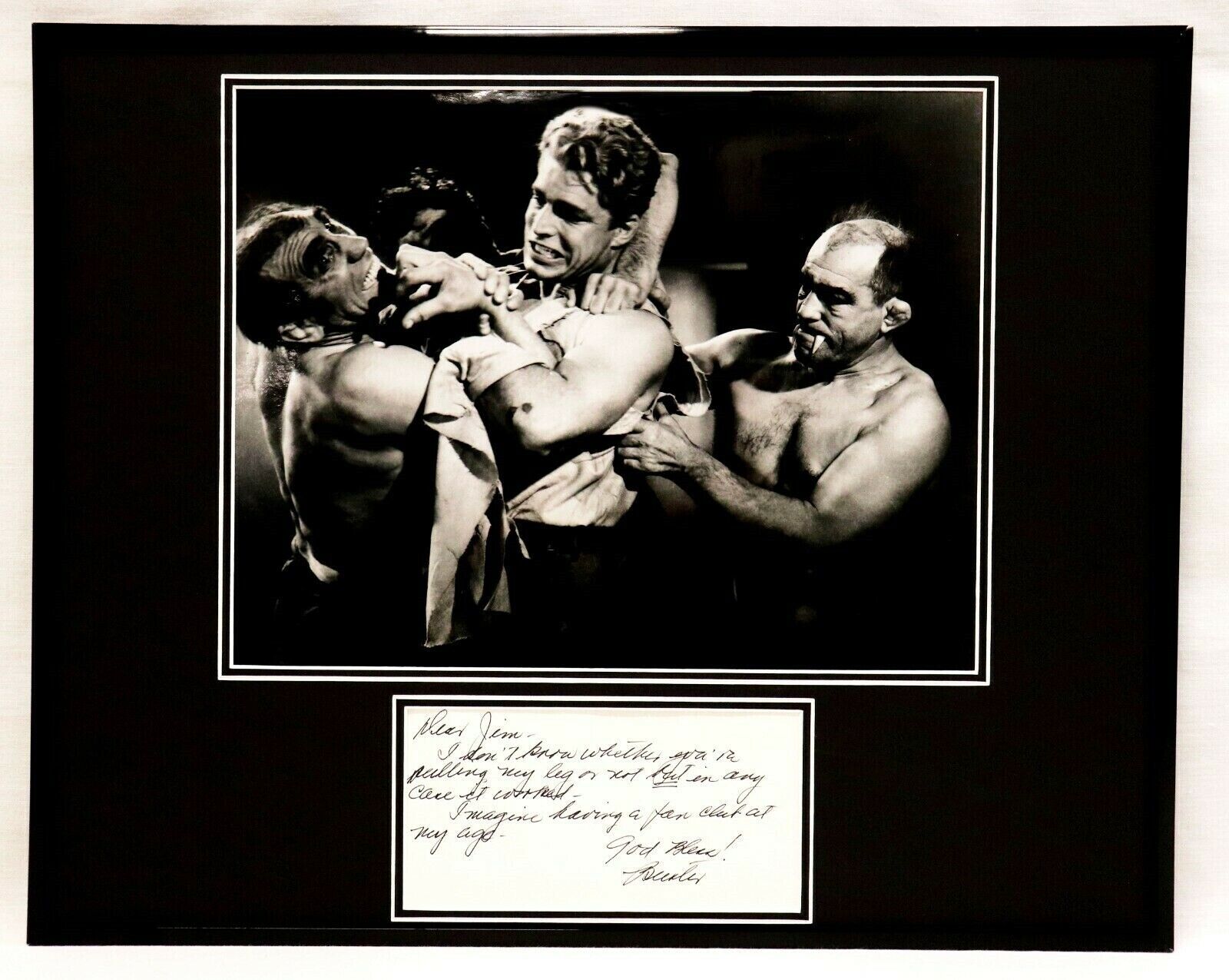 Buster Crabbe Signed Framed 16x20 Note & Photo Poster Display JSA Flash Gordon