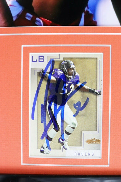 Ray Lewis Signed Framed 16x20 Photo Display Miami Hurricanes Ravens