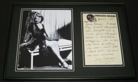 Iris Adrian Signed Framed 12x18 Letter & Photo Display