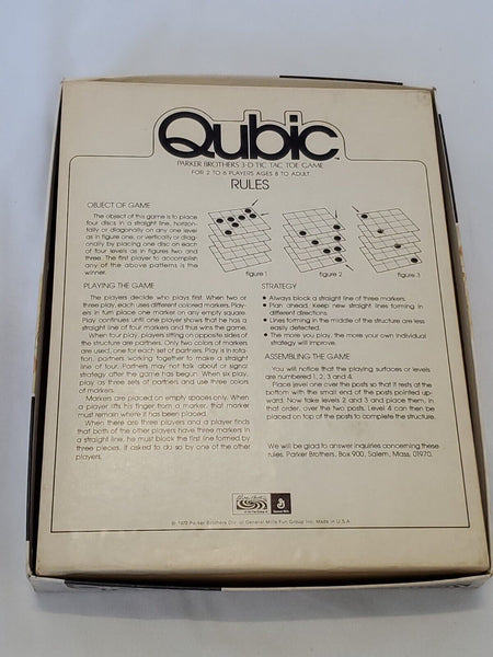 VINTAGE 1972 Parker Brothers Qubic Board Game