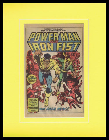 1978 Power Man and Iron Fist Marvel Framed 11x14 ORIGINAL Vintage Advertisement 