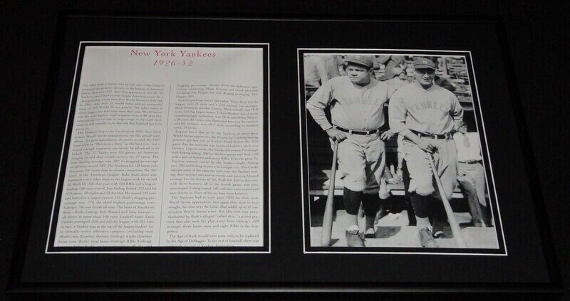 Lou Gehrig & Babe Ruth 1926-32 Yankees Framed 12x18 Photo Display