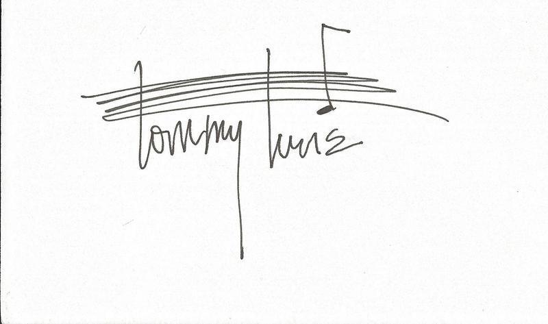 Tommy Tune Signed 3x5 Index Card 