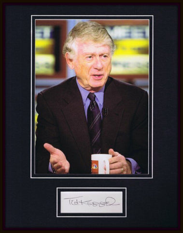 Ted Koppel Signed Framed 11x14 Photo Display Nightline