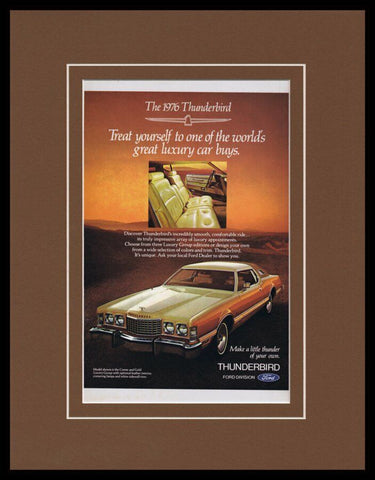 1976 Ford Thunderbird Framed 11x14 ORIGINAL Vintage Advertisement