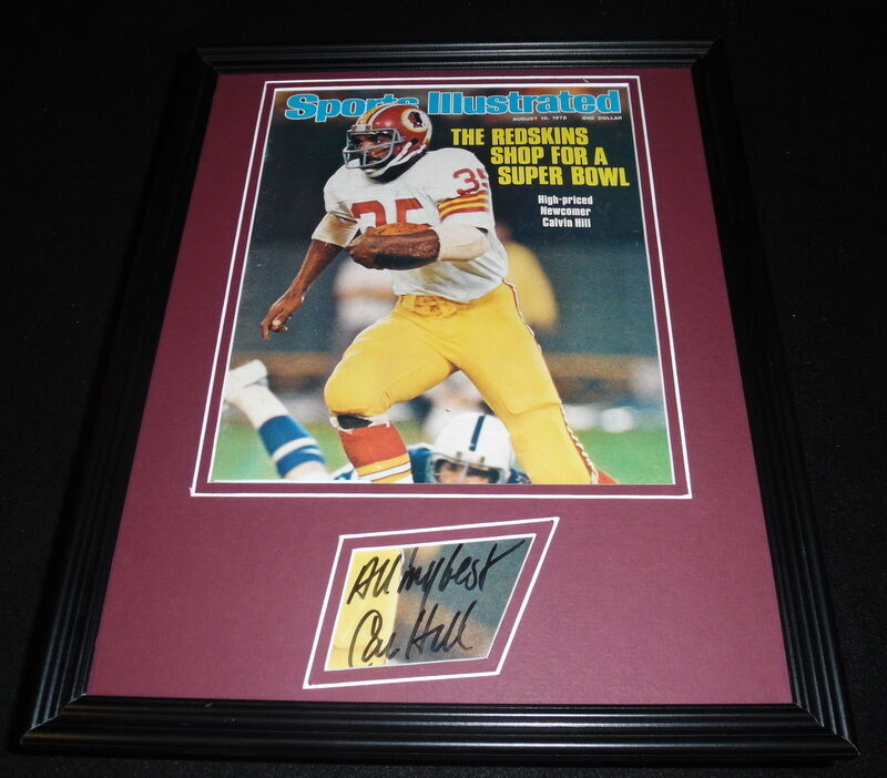 Calvin Hill Signed Framed 1976 Sports Illustrated Magazine Display Washington