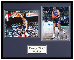 Kenny Sky Walker Signed Framed 16x20 Photo Set Knicks