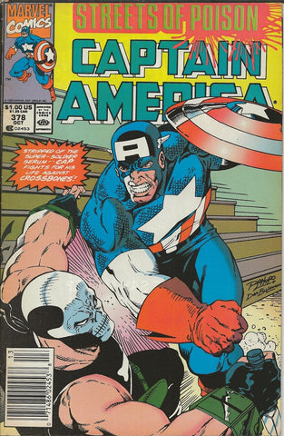 Captain America #378 ORIGINAL Vintage 1990 Marvel Comics 