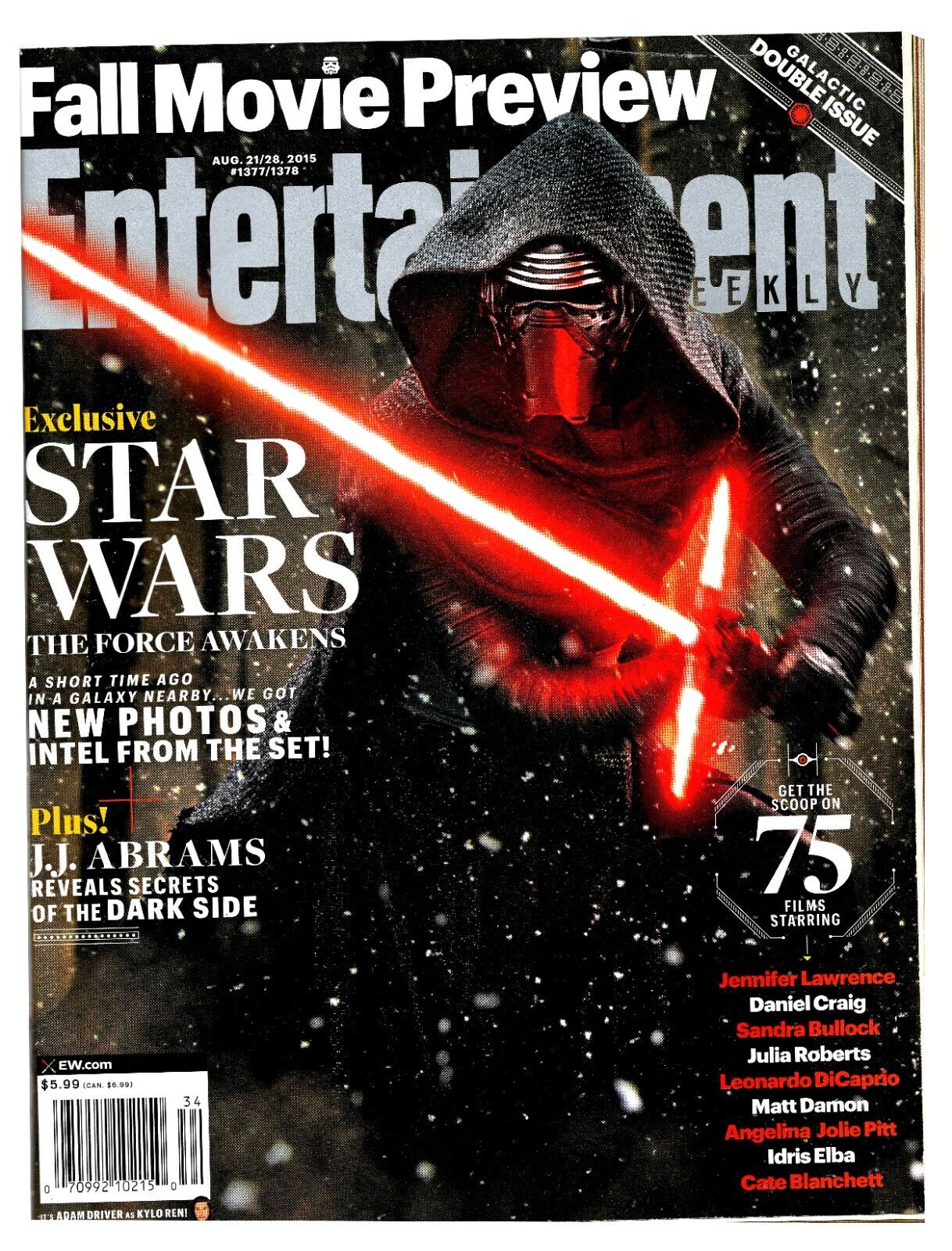 Aug 21 2015 Entertainment Weekly Magazine #1377 1378 Star Wars Force Awakens