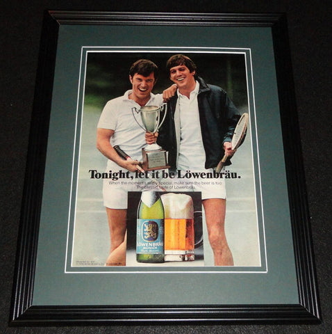 1976 Lowenbrau Beer Framed 11x14 ORIGINAL Advertisement Tennis