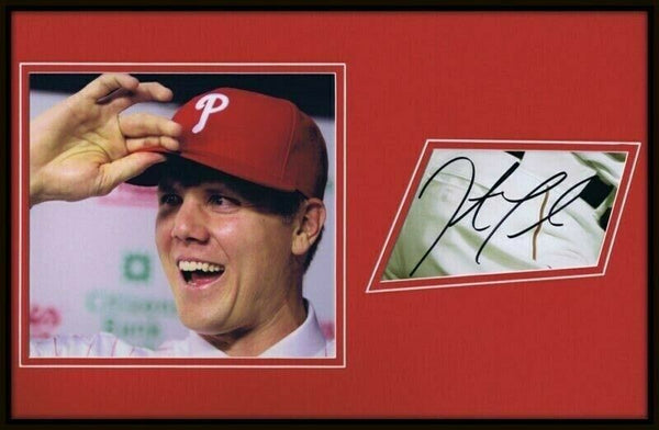 Jonathan Papelbon Signed Framed 11x17 Photo Display JSA Phillies Red Sox