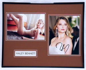 Haley Bennett Signed Framed 16x20 Lingerie Photo Display JSA Magnificent 7