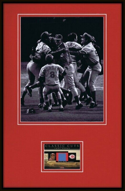 Tony Perez Framed 11x17 Game Used Jersey & Photo Display Reds Big Red Machine