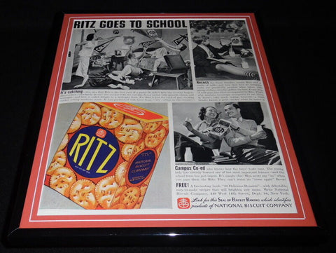 1937 Ritz Crackers Natl Biscuit Framed 11x14 ORIGINAL Vintage Advertisement