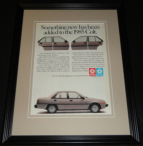 1985 Dodge Plymouth Colt Framed 11x14 ORIGINAL Vintage Advertisement