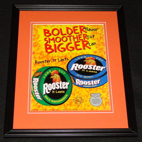 1999 Rooster Long Cut Tobacco 11x14 Framed ORIGINAL Vintage Advertisement 