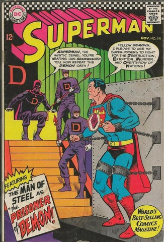 Superman #191 ORIGINAL Vintage 1966 DC Comics 