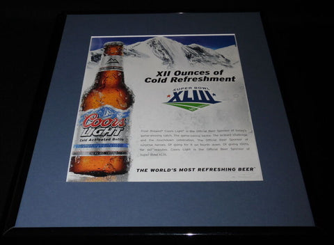 2009 Coors Beer Super Bowl XLIII 11x14 Framed ORIGINAL Vintage Advertisement B