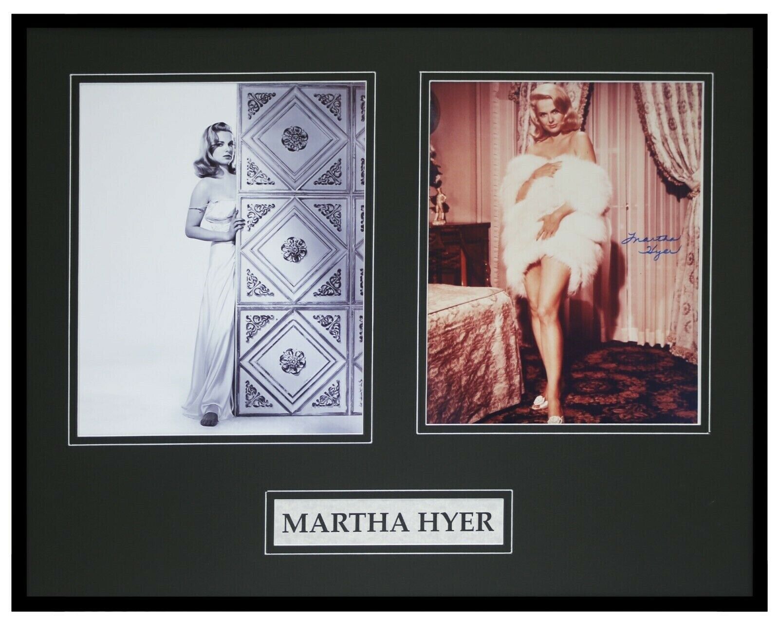 Martha Hyer Signed Framed 16x20 Photo Set JSA