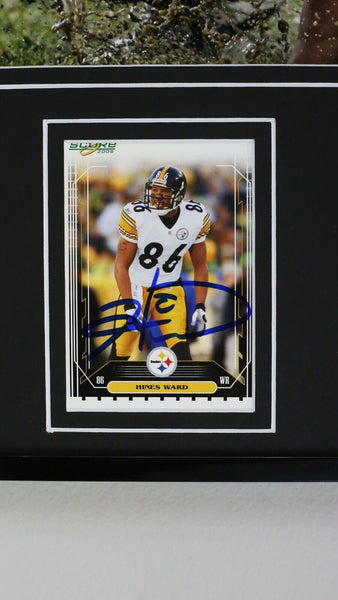 Hines Ward Signed Framed 16x20 Photo Display Steelers 