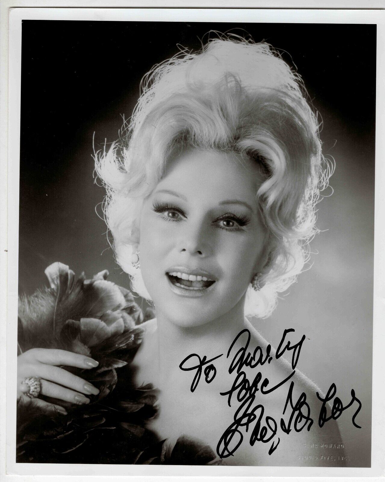 Eva Gabor Signed 8x10 Photo JSA Green Acres Rescuers Aristocrats Match Game G