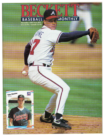 Beckett Baseball Card Magazine #92 VINTAGE 1992 Tom Glavine Braves