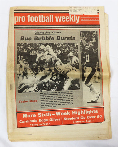  VINTAGE Oct 15 1979 Pro Football Weekly Magazine Phil Simms Rookie Giants