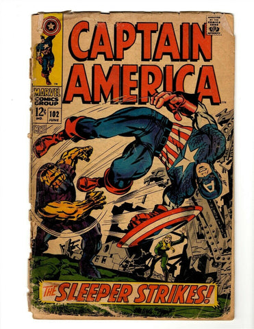 Captain America #102 ORIGINAL Vintage 1968 Marvel Comics 