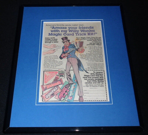 1981 Willy Wonka's Candy / Magic Framed 11x14 ORIGINAL Vintage Advertisement 