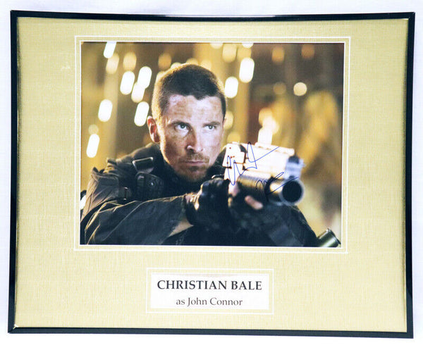 Christian Bale Signed Framed 16x20 Photo Display AW Terminator Salvation