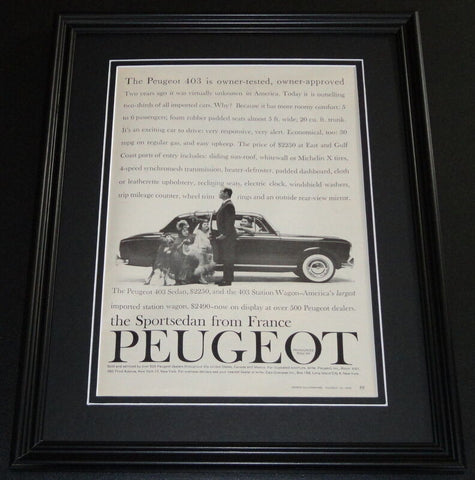 1959 Peugeot Sportsedan 11x14 Framed ORIGINAL Vintage Advertisement