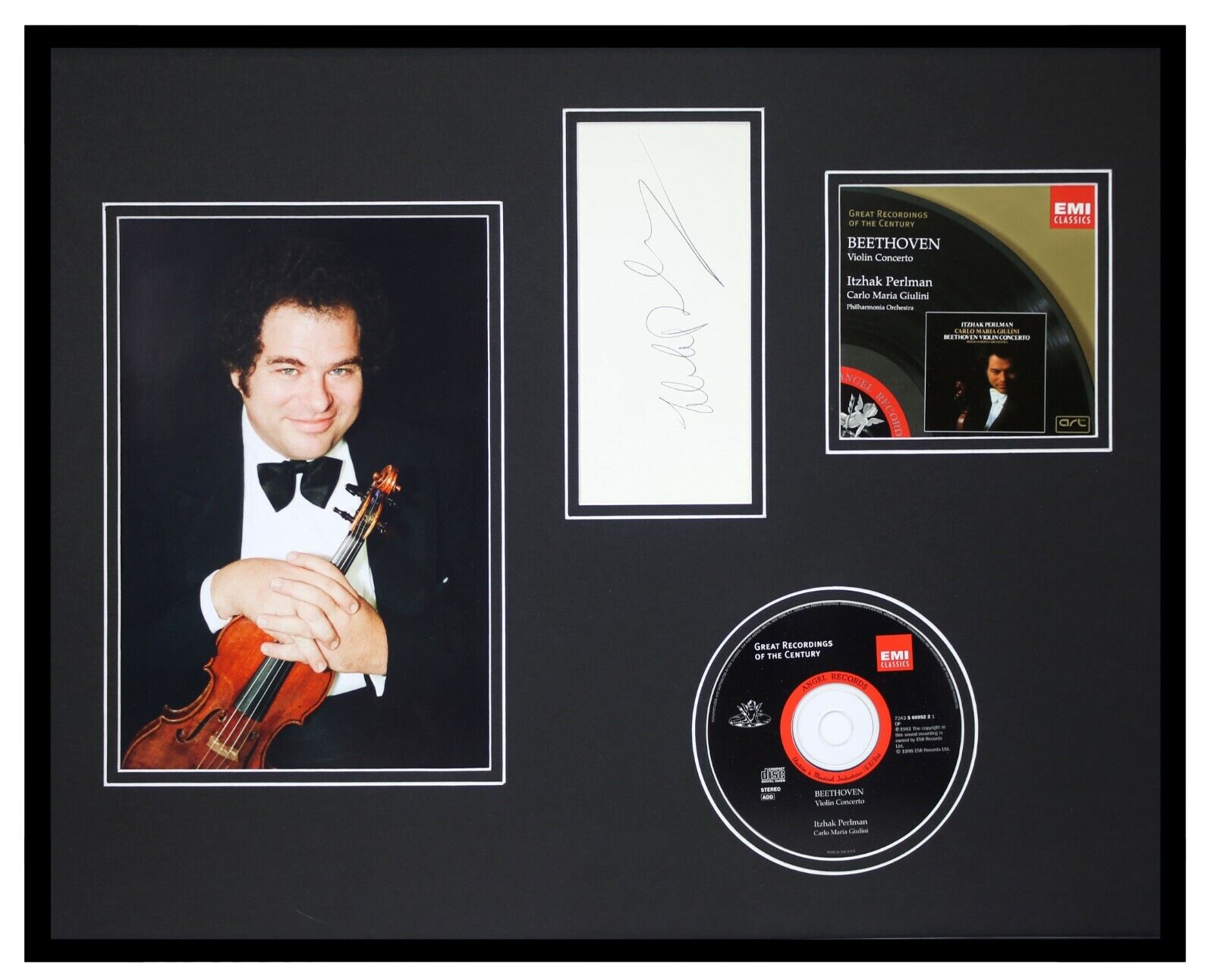 Itzhak Perlman Signed Framed 16x20 Photo + CD Display  