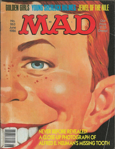 ORIGINAL Vintage June 1986 Mad Magazine #263 Golden Girls Sherlock Holmes