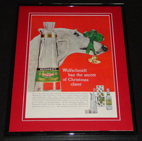 1958 Wolfschmidt Vodka Christmas 11x14 Framed ORIGINAL Vintage Advertisement