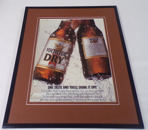 1988 Michelob Dry Beer 11x14 Framed ORIGINAL Advertisement