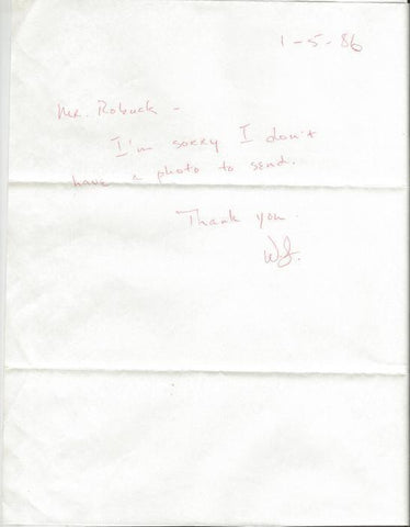 Willie Smith Signed 1986 Handwritten Note Miami Hurricanes