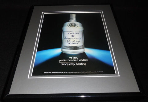 1990 Tanqueray Sterling Vodka Framed 11x14 ORIGINAL Advertisement 