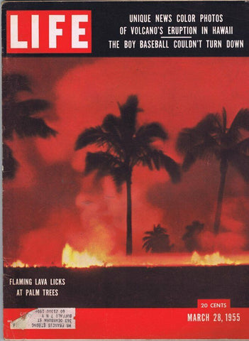 ORIGINAL Vintage March 28 1955 Life Magazine Hawaii Volcanoes