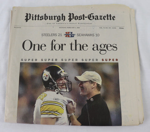 Feb 6 2006 Pittsburgh Post Gazette Newspaper Steelers Super Bowl XL Cowher Ben