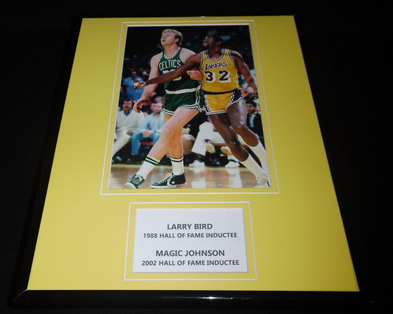 Larry Bird vs Magic Johnson Framed 11x14 Photo Display Lakers vs Celtics