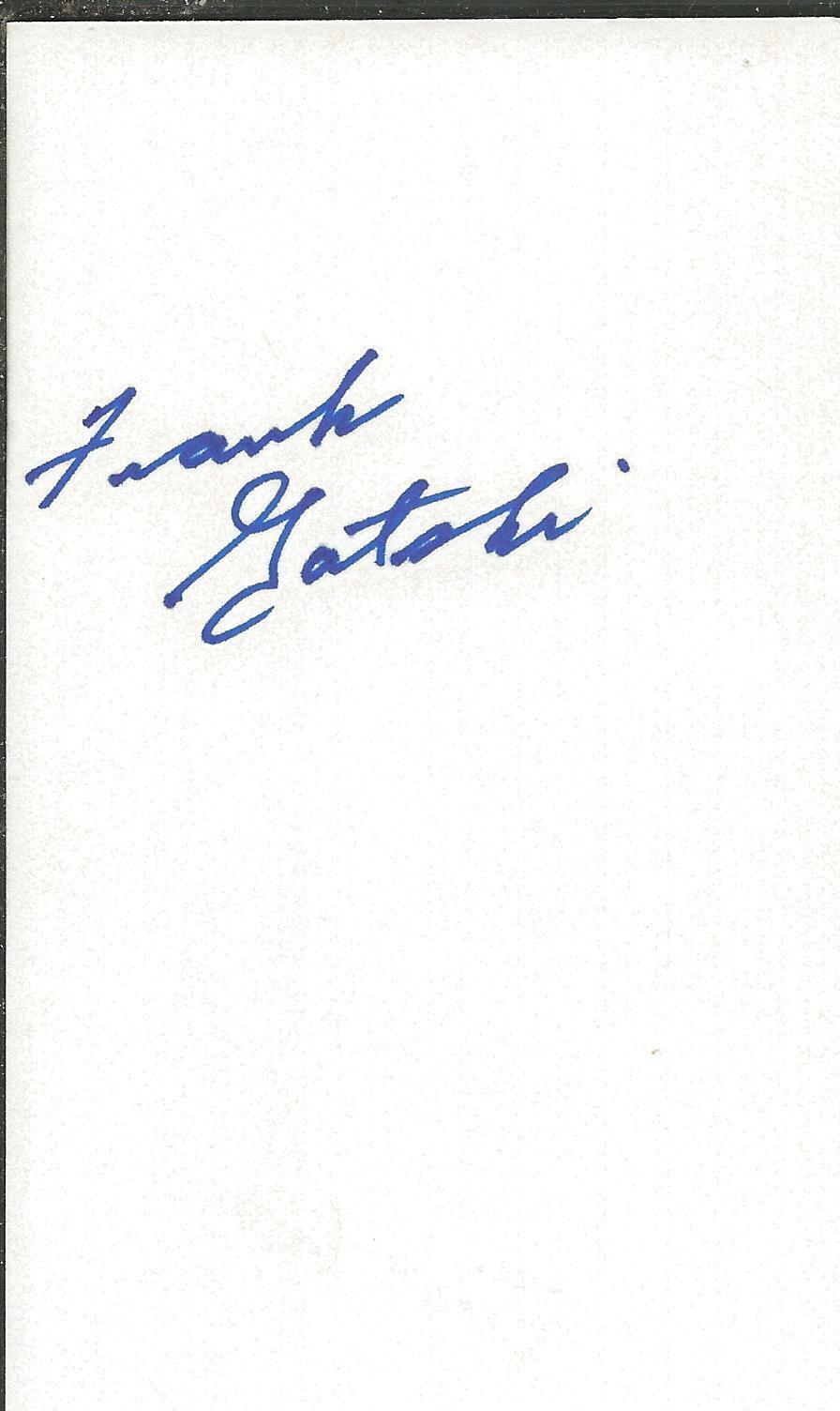 Frank Gatski Signed 3x5 Index Card Browns