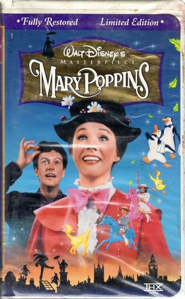 Mary Poppins VINTAGE VHS Cassette Clamshell Julie Andrews Dick Van Dyke