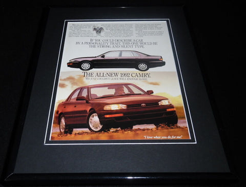 1992 Toyota Camry Framed 11x14 ORIGINAL Vintage Advertisement