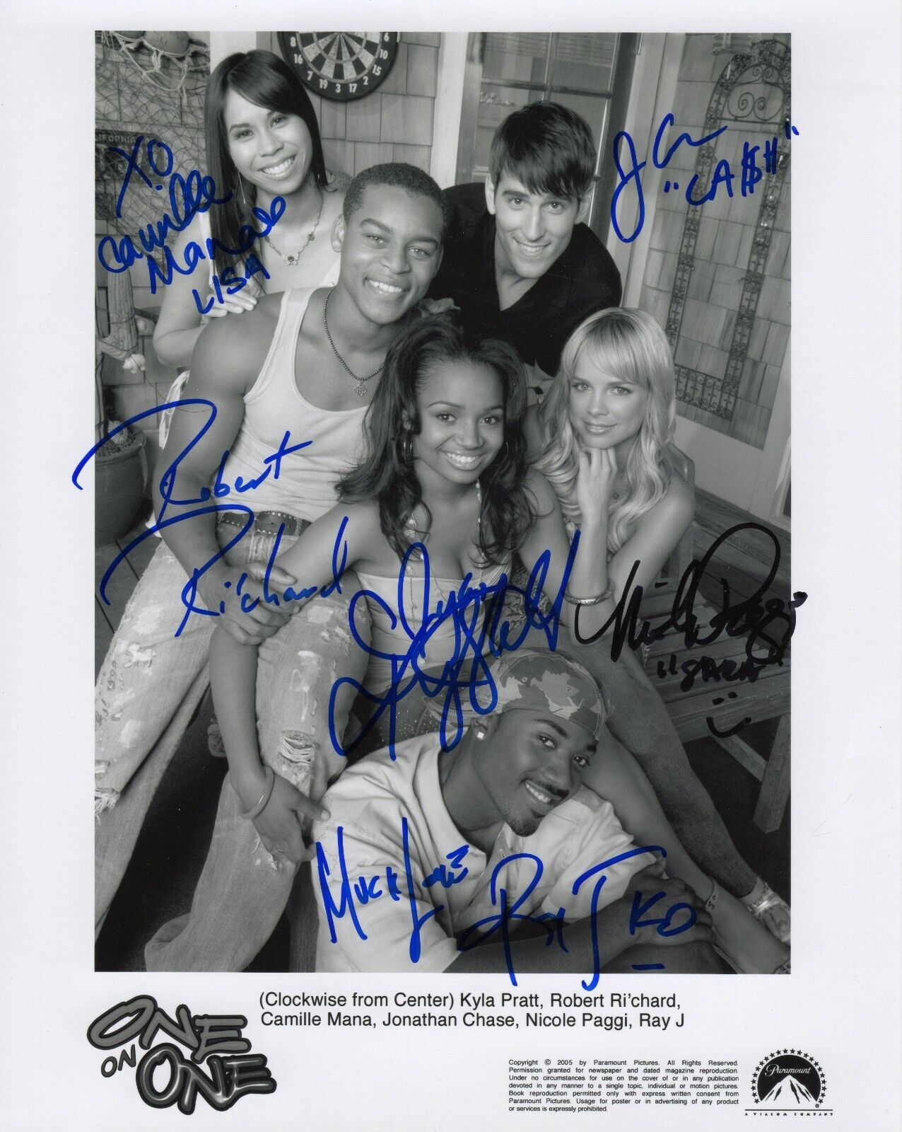 One on One Cast Signed 8x10 Photo Kyla Pratt Ray J Camille Mana Robert Richard