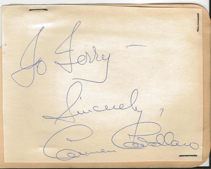 Carmen Cavallaro Signed Vintage Album Page